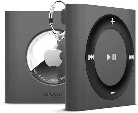 Elago Shuffle Case Keychain Cazul Keychain Silicon pentru AirTag în culoarea Gri