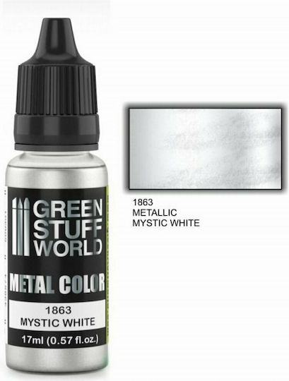 Green Stuff World Метален Цвят За Моделиране Mystic White 17ml