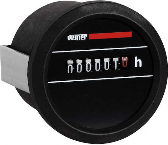 Vemer HMC-1080 Ωρομετρητής Ηλεκτρολογικού Πίνακα Αναλογικό Πόρτας / Χωνευτό Μονοφασικό 308-001761100