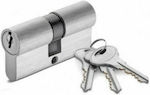 Cisa Lock Cylinder 60mm (30-30) with 3 Keys Silver