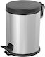 Berilo Plastic Waste Bin with Pedal Silver 6lt