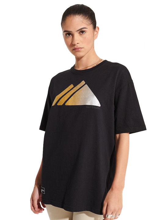 Superdry Γυναικείο Αθλητικό T-shirt Μαύρο