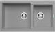 Pyramis Alazia 070183411 Drop-In Spüle Links aus Verbundgranulat B96xT50cm Industrial Grey