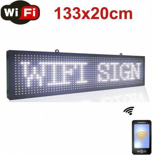 Rolling LED Sign One - Sided Waterproof 133x20cm White