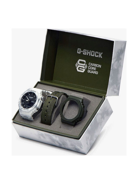 Casio G-Shock Men's Watch 45.4mm Chronograph Battery with White Rubber Strap