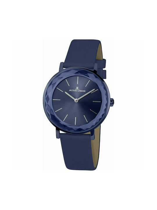 Jacques Lemans Nice Uhr mit Blau Lederarmband