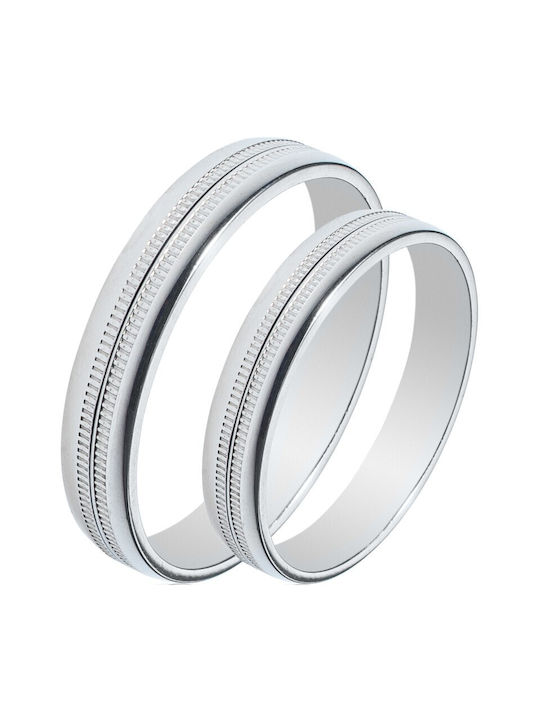 White Gold Ring SL38 MASCHIO FEMMINA Sottile Series 9 Carat Ring Size:41 (Set Price)