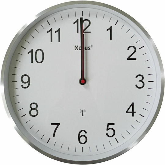 Mebus Wall Clock Metallic White Ø30cm