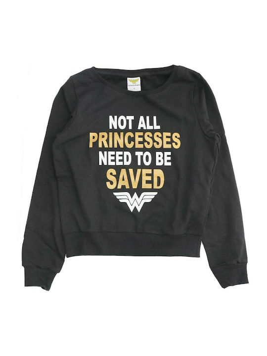 Wonder Woman Damen Sweatshirt Schwarz WW12