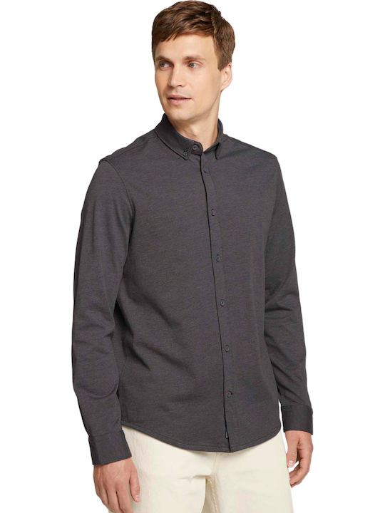 Дълъг ръкав Риза Едноцветен Mid Grey Melange