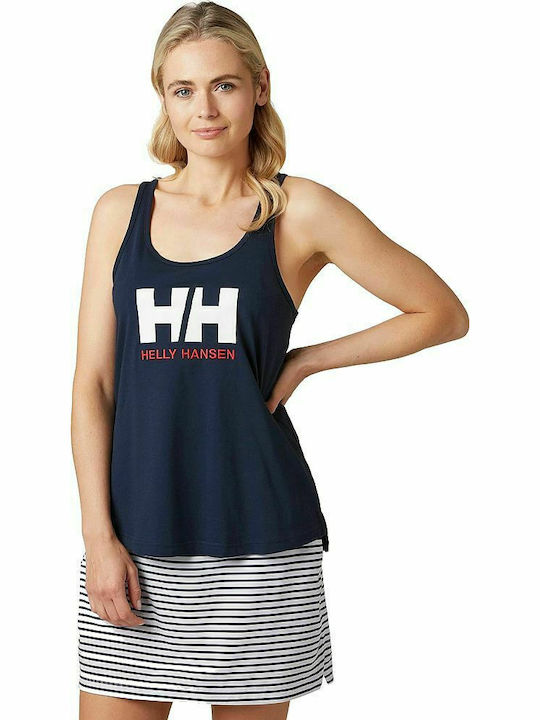 Helly Hansen Logo Singlet Women's Athletic Blouse Sleeveless Navy Blue
