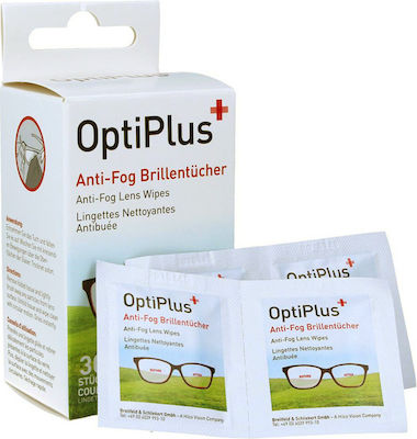 Opti Plus Anti-Fog Μαντηλάκια Καθαρισμού Γυαλιών Αντιθαμβωτικά 30τμχ