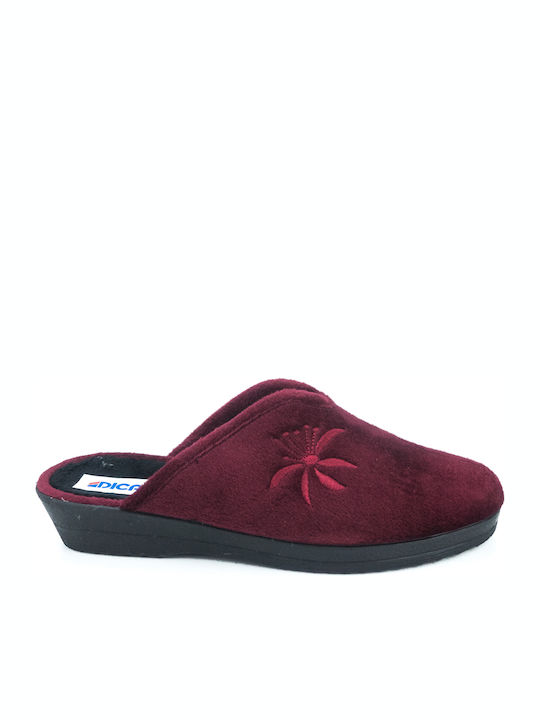 47987 Winter Damen Hausschuhe Burgundisch