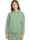 Μακρύ Γυναικείο Φούτερ με Κουκούλα Light Mint Green