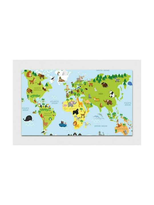 Παιδικός Πίνακας Χάρτης σε Καμβά