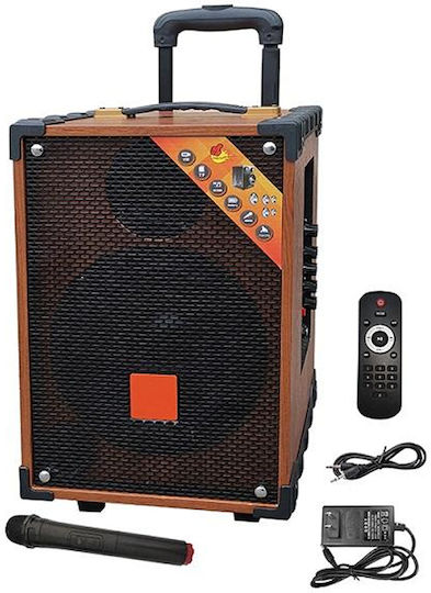 Ηχείο Karaoke με Ασύρματα Μικρόφωνα WASK J-107 Καφέ