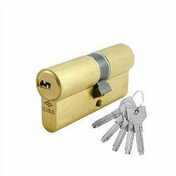 Cisa Lock Cylinder Security 90mm (45-45) with 5 Keys Gold