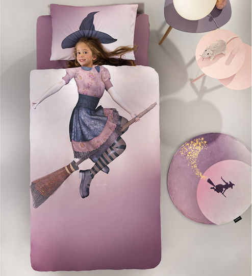 Saint Clair Kids Duvet Set Single with Pillowcase Spell Purple 160x220cm