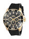 Invicta Watch Chronograph Battery with Black Rubber Strap