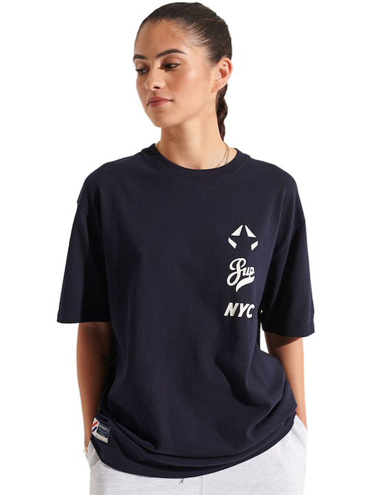 Superdry Γυναικείο T-shirt Navy Μπλε