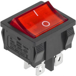 On-Off switch Rocker with Lighting Red 1pcs