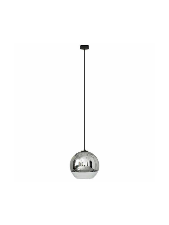Nowodvorski Globe Plus M Hängende Deckenleuchte Einfaches Licht Kugel für Fassung E27 Silber