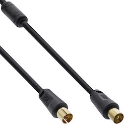 InLine Καλώδιο Κεραίας Coax male - Coax female Μαύρο 1m (69401P)