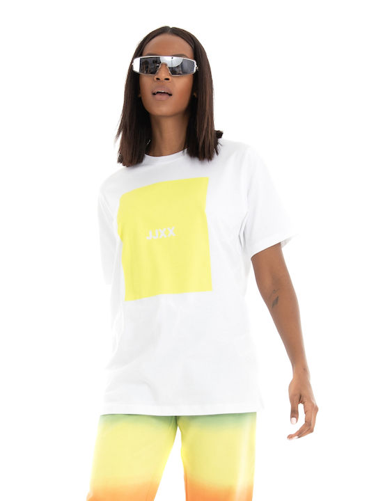 Jack & Jones Damen T-Shirt Bright White/Yellow