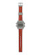 I AM Digital Men's Watch 44mm Battery with Red Rubber Strap