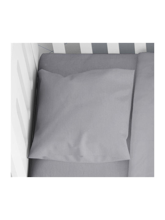 Dimcol Solid Baby Cotton Pillowcase Gray 35x45cm
