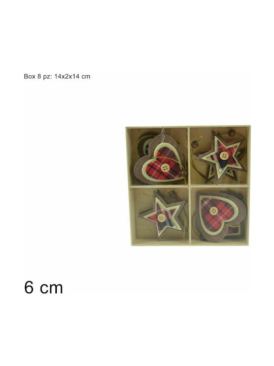 Due esse Ornament de Crăciun Set Roșu Set de 8buc