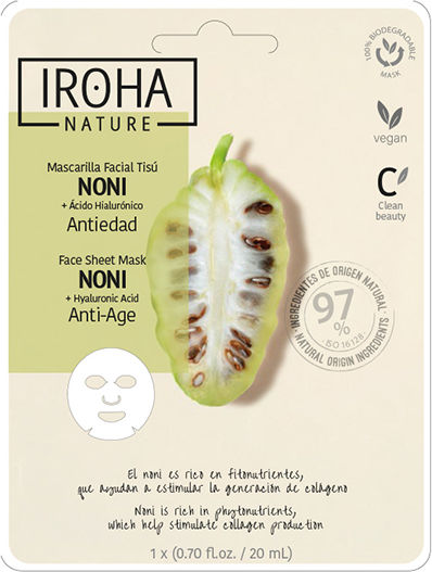Iroha Nature Noni Gesichtsmaske für das Gesicht für Anti-Aging 1Stück 20ml