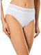 High-waisted Women's Slip with Lace White