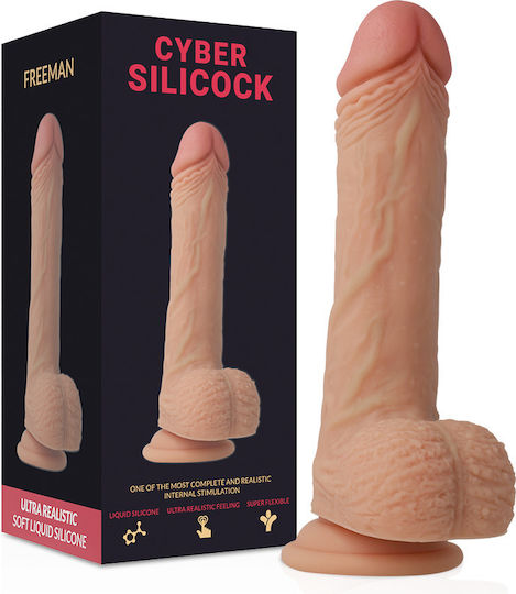 Cyber Silicock Cyber Silicock Realistic Dildo with Balls and Suction Cup Flesh 20cm