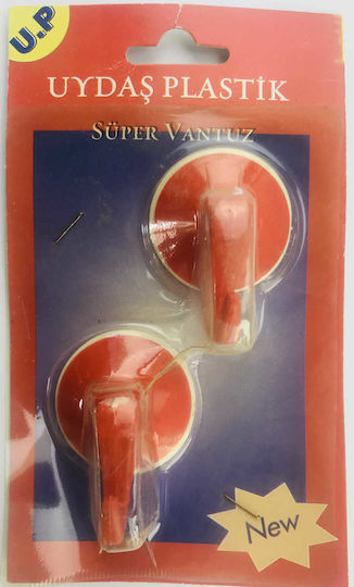 09.01.0044 Double Wall-Mounted Bathroom Hook Red