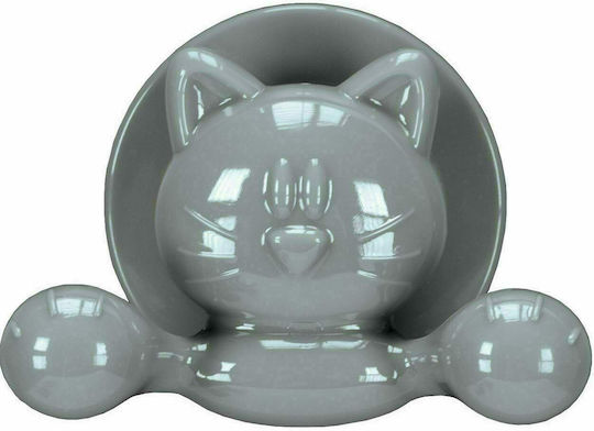 Kleine Wolke Jolly Cat Double Wall-Mounted Bathroom Hook ​8.3x4.8cm Platinum