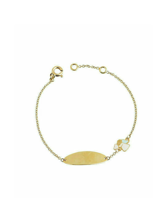 ID-Armband mit Engel in Gold 14K Ino&Ibo