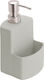 Wenko Festival Tabletop Plastic Dispenser for the Kitchen with Sponge Holder Gray 380ml