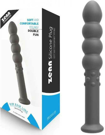 Zenn Bim Bam Line Πρωκτικό Dildo Silicone Double Fun Μαύρο 20cm