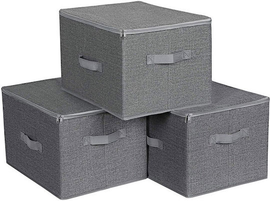 Songmics Stoff Aufbewahrungsboxen mit Deckel 3 Stück Songmics Stoff Aufbewahrungsboxen mit Deckel 3 Stück