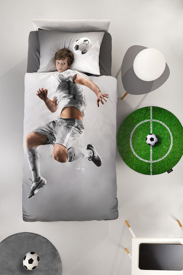 Saint Clair Подредба Детско Одеяло Единично с Калъфка за Възглавница Striker Сиво 160x230см