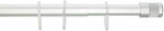 Grekon Telescopic Straight Shower Curtain Rod Aluminium Glass White Ø25mm 160-260cm