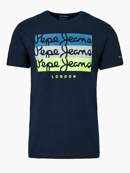 Pepe Jeans Abaden Herren T-Shirt Kurzarm Marineblau