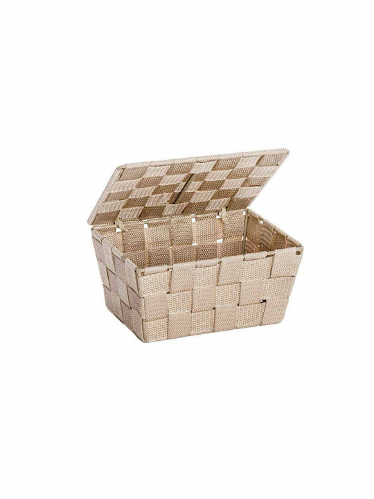 Wenko Storage Basket Fabric with Lid Beige 19x14x10cm 1pcs