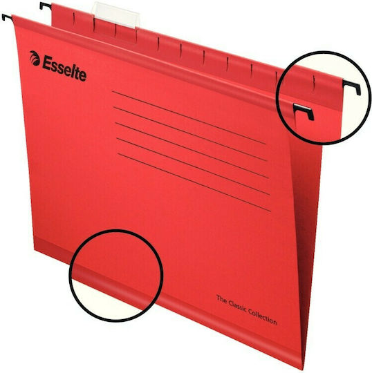 Esselte Folder Hanging for Paper A3 Red 25pcs Fullscap 149