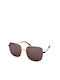 Mila ZB Women's Sunglasses with Black Metal Frame and Brown Lens MZ557S01