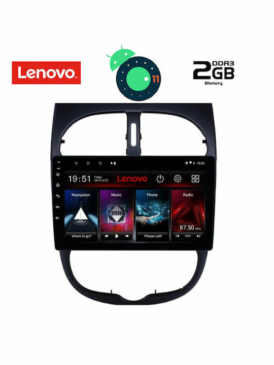 Lenovo LVB 4506 GPS Ηχοσύστημα Αυτοκινήτου για Peugeot 206 1998-2006 (Bluetooth/USB/WiFi/GPS) με Οθόνη Αφής 9"