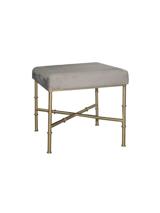 Hocker Für das Wohnzimmer Mit Samt bezogen Victor Beige 1Stück 47x47x43cm