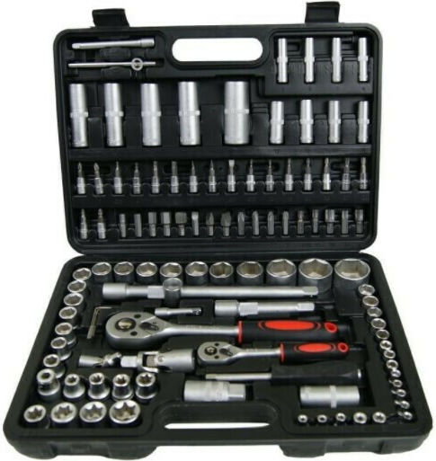 Ratschen- & Steckschlüssel-Sets 1\2" & 1\4" 108Stück