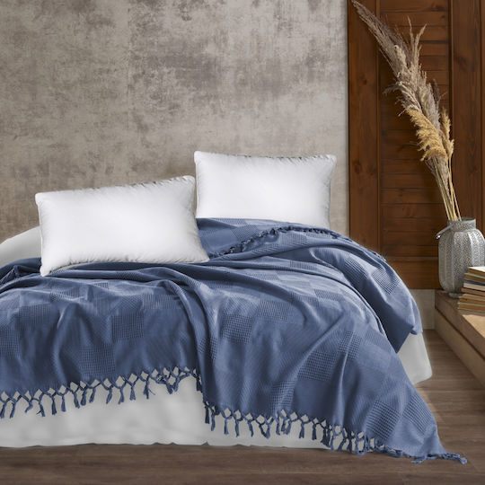 Dimcol Jacquard Super-Queen 220x240cm Klassisches Blau